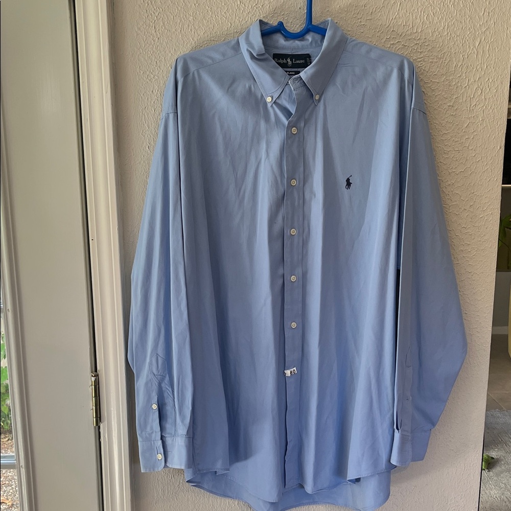 Ralph Lauren Men's Sky Blue Button-Down Shirt, 100% cotton size XL